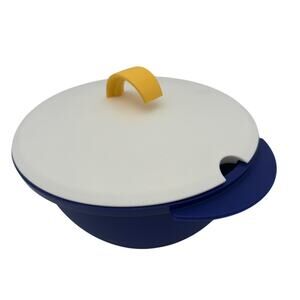 Tupperware Microwave Soup Bowl 4045A-2 & 4046A-2 Purple Yellow 8 Cup Rep Sample